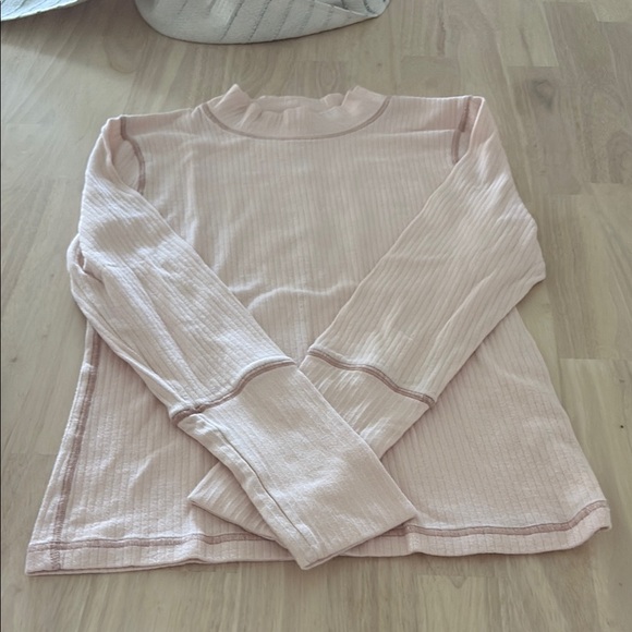 Pink Ribbed Long Sleeve Top - Picture 2 of 4